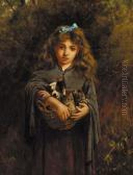 The Pets Oil Painting by Samuel Edmund Waller