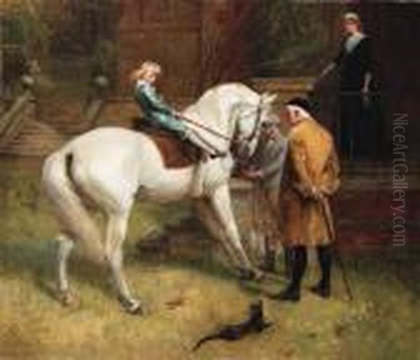 In His Father's Footsteps Oil Painting by Samuel Edmund Waller