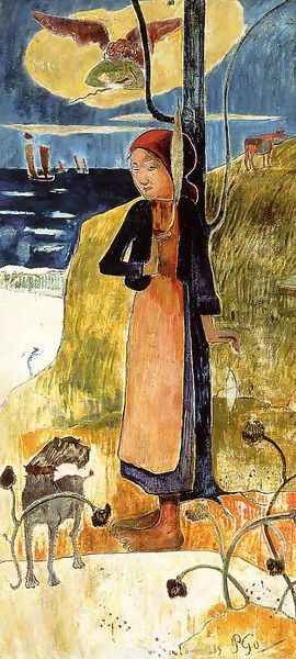 Joan Of Arc Oil Painting by Paul Gauguin