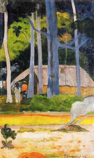 Cabin Under The Trees Oil Painting by Paul Gauguin