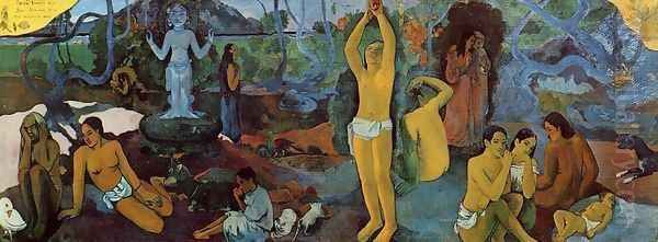 Where Do We Come From What Are We Doing Where Are We Going Oil Painting by Paul Gauguin