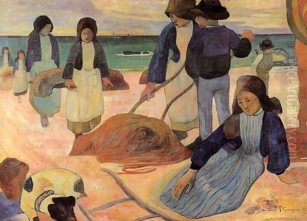 Seaweed Gatherers Oil Painting by Paul Gauguin