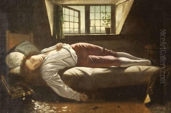 The Death Of The Poet Thomas Chatterton Oil Painting by Henry Wallis