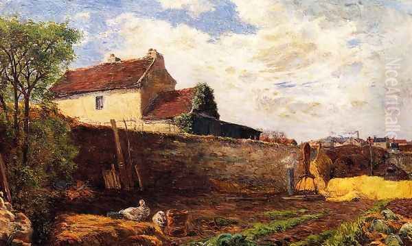 Geese On The Farm Oil Painting by Paul Gauguin