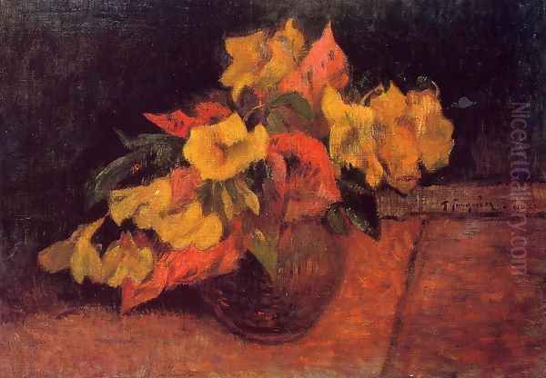 Evening Primroses In A Vase Oil Painting by Paul Gauguin