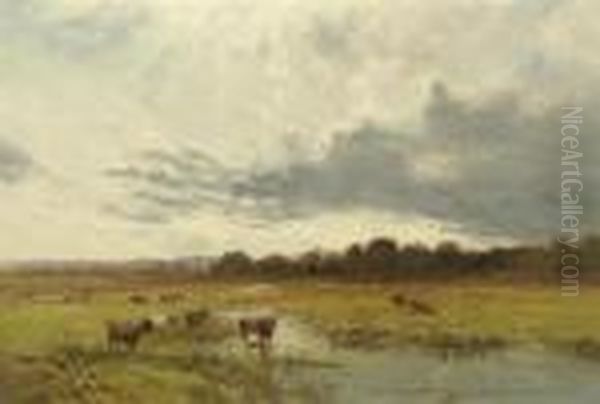 Cows At Pasture Oil Painting by Alfred Walter Williams