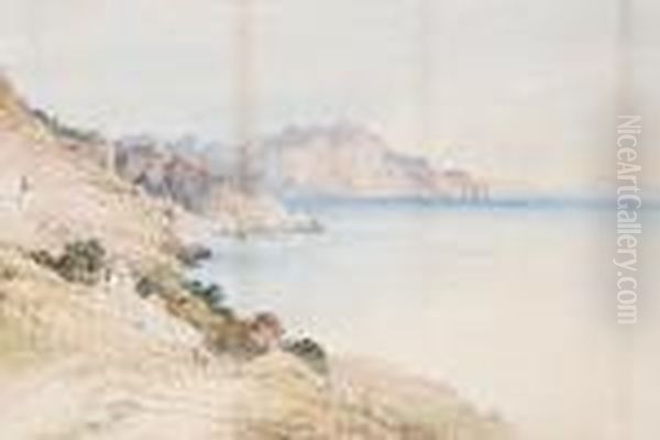 View Of The Amalfi Coast; View Of The Coast Atnaples Oil Painting by Alfred Walter Williams