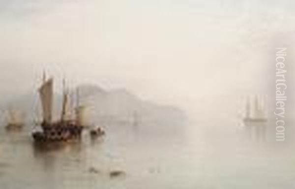 Off Hastings, Sunrise Oil Painting by Alfred Walter Williams