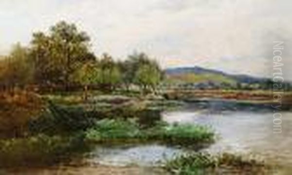 Figures By The River Oil Painting by Alfred Walter Williams