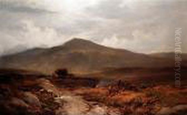 On The Moorlands Above Trefriw, North Wales Oil Painting by Alfred Walter Williams