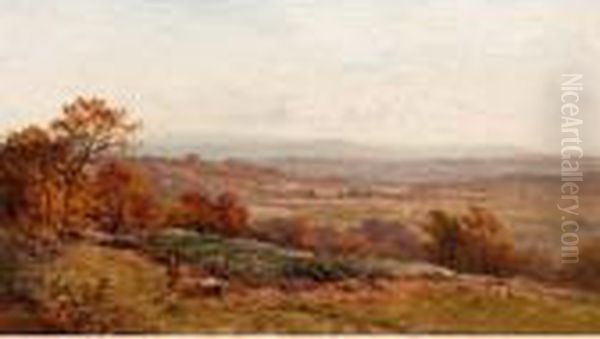 Autumn On The Surrey Hills Oil Painting by Alfred Walter Williams