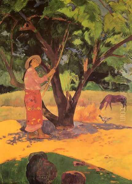 Mau Taporo Aka The Lemon Picker Oil Painting by Paul Gauguin