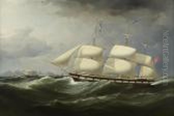 The S.s Frankfield Off Table Bay, South Africa Oil Painting by Samuel Walters