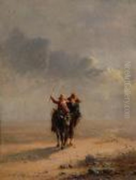 The Donkey Ride Oil Painting by Samuel Walters