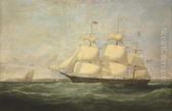 An American Clipper Ship Leaving The Mersey Oil Painting by Samuel Walters