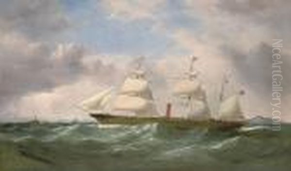 The Iron Screw Steamer 
African
 In-bound For Liverpool,calling For A Pilot Off The Skerries, Anglesey Oil Painting by Samuel Walters