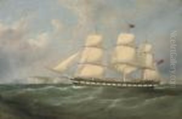 An Outward-bound Merchantman Heading Down The Channel Oil Painting by Samuel Walters