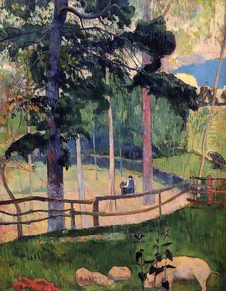 Nostalgic Promenade Oil Painting by Paul Gauguin