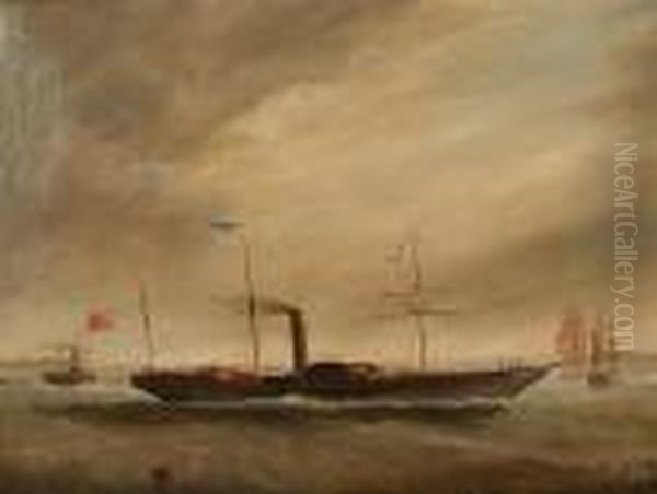 'pride Of Erin' In Belfast Lough Oil Painting by Samuel Walters