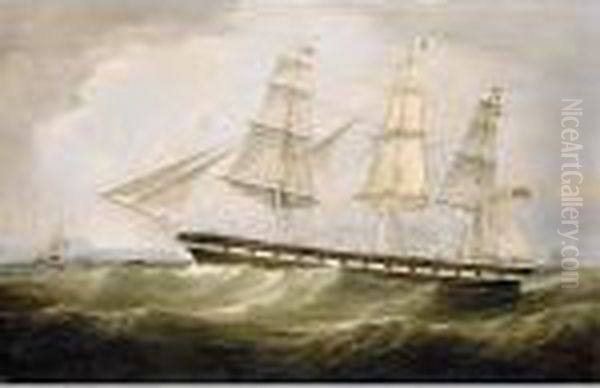 The Clipper Ship Sir John Lawrence 'hove To' For Taking The Pilot Off The Great Orme Oil Painting by Samuel Walters