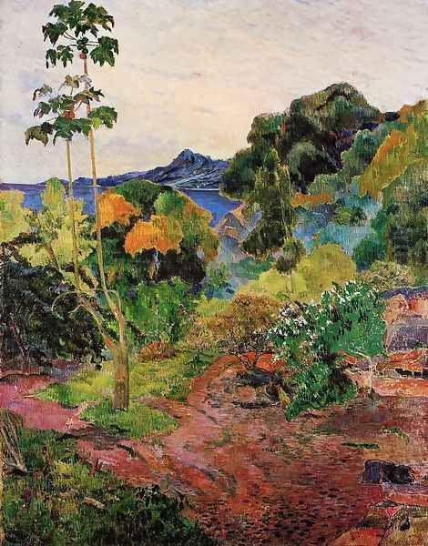 Tropical Vegetation Oil Painting by Paul Gauguin