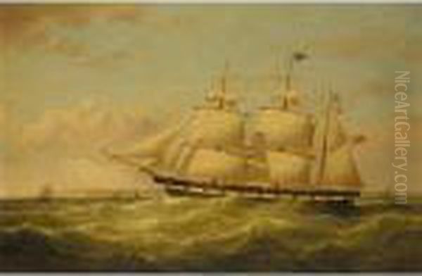 The Barque Montrose Outward Bound Off Margate Oil Painting by Samuel Walters