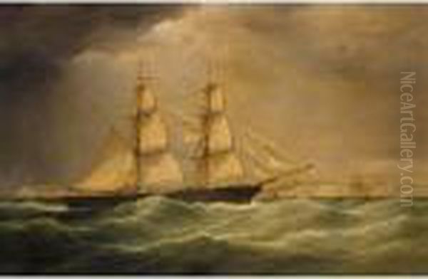 The Brig Mignonette Inward Bound Off Dover Oil Painting by Samuel Walters