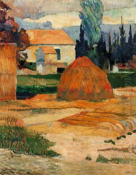 Haystack Near Arles Oil Painting by Paul Gauguin