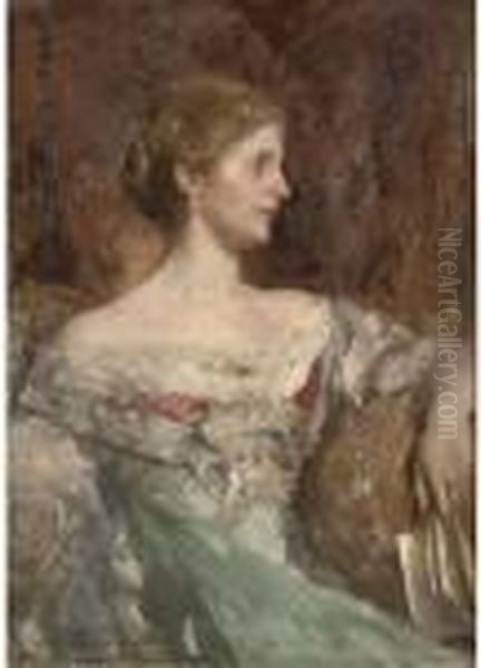 Portrait Of Jane Bury Oil Painting by Edward Arthur Walton