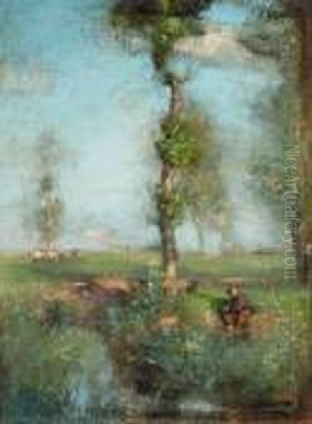 Green Pastures Oil Painting by Edward Arthur Walton