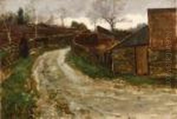 Waiting On A Country Road Oil Painting by Edward Arthur Walton