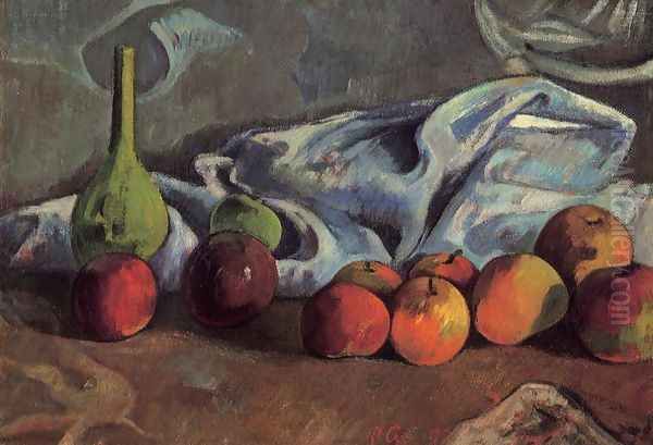 Still Life With Apples And Green Vase Oil Painting by Paul Gauguin