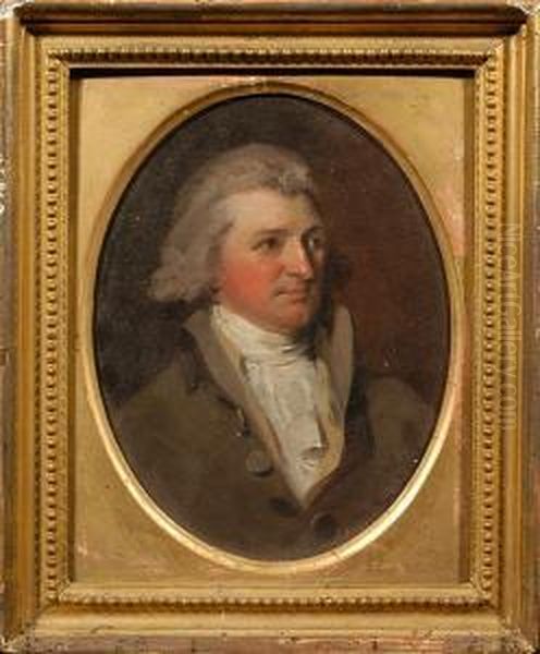 A Portrait Of A Gentleman, Edward Bridgeman, Bust Length Oil Painting by Henry Walton