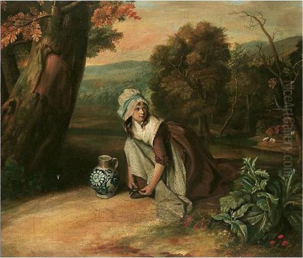 A Country Maid Oil Painting by Henry Walton