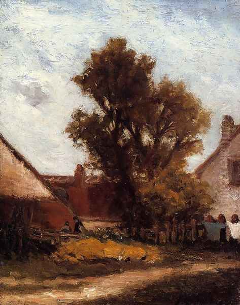 The Tree In The Farm Yard Oil Painting by Paul Gauguin