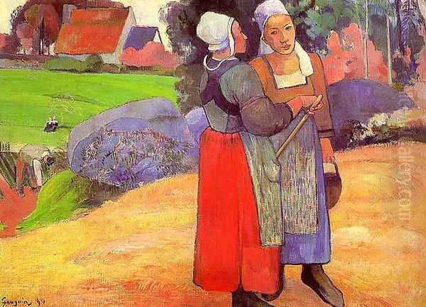 Breton Peasants 1894 Oil Painting by Paul Gauguin