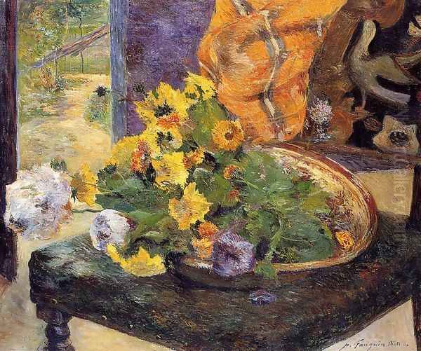 The Makings Of A Bouquet Oil Painting by Paul Gauguin