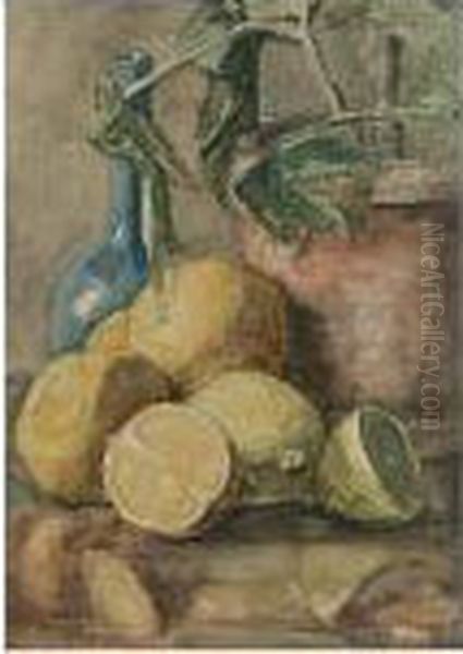 Still Life With Lemons Oil Painting by Marie Wandscheer