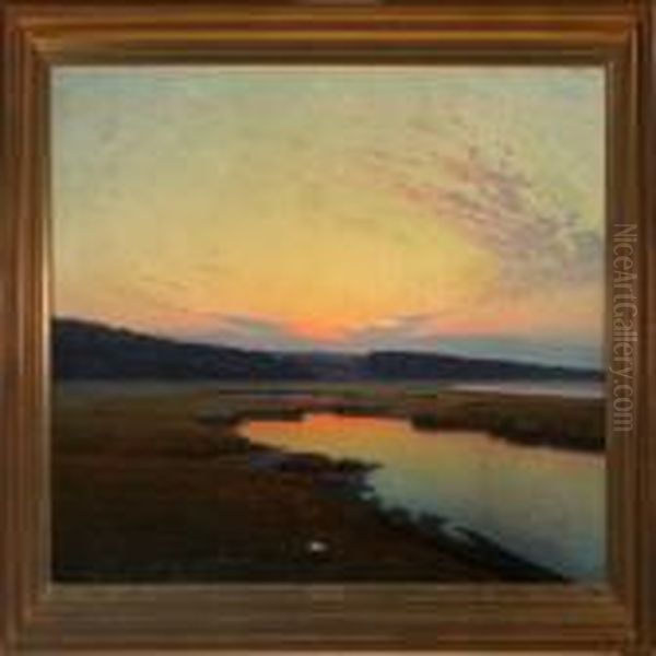 Sunset Scenery Oil Painting by Albert Edward Wang