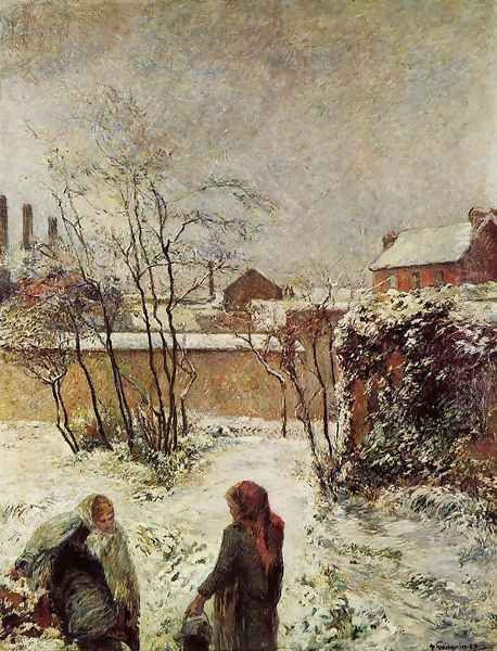 The Garden In Winter Rue Carcel Oil Painting by Paul Gauguin