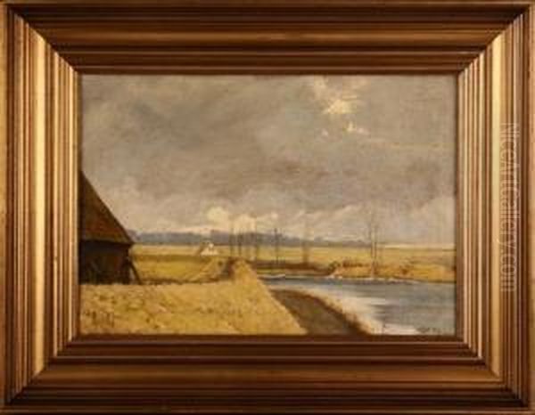 Landschaft Mit Haus Bei Frederiksvaerk Oil Painting by Albert Edward Wang