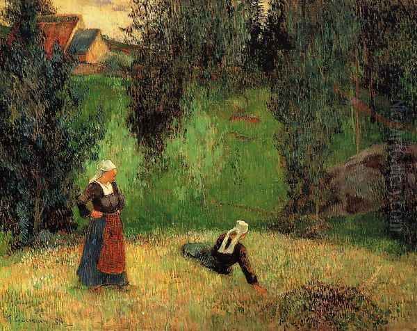 First Spring Flowers Oil Painting by Paul Gauguin