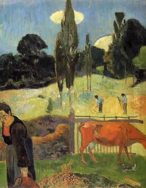 The Red Cow Oil Painting by Paul Gauguin