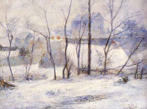 Winter Landscape Effect Of Snow Aka Snow At Vaugirard II Oil Painting by Paul Gauguin