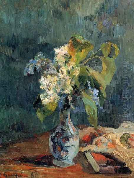 Lilac Bouquet Oil Painting by Paul Gauguin