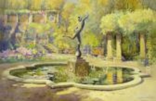 The Italian Gardens Scarborough Oil Painting by Harry Wanless