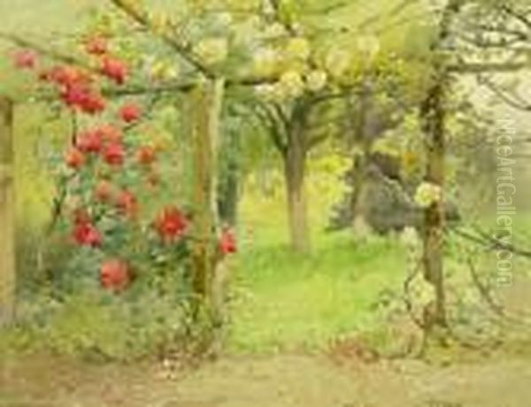 Rose Arbour Oil Painting by Harry Wanless