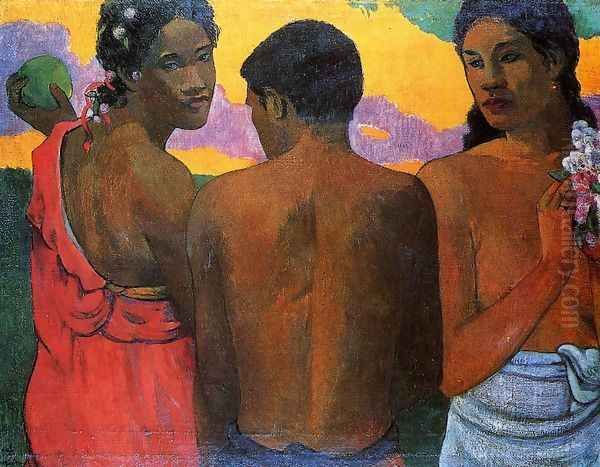 Three Tahitians Oil Painting by Paul Gauguin