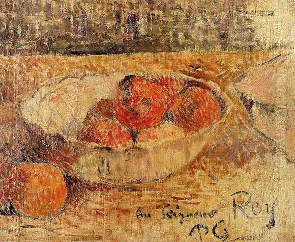 Fruit In A Bowl Oil Painting by Paul Gauguin