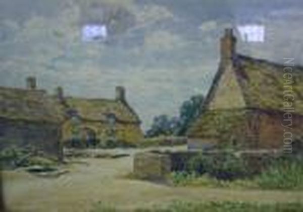 A Cotswold Village Oil Painting by Cyril Ward